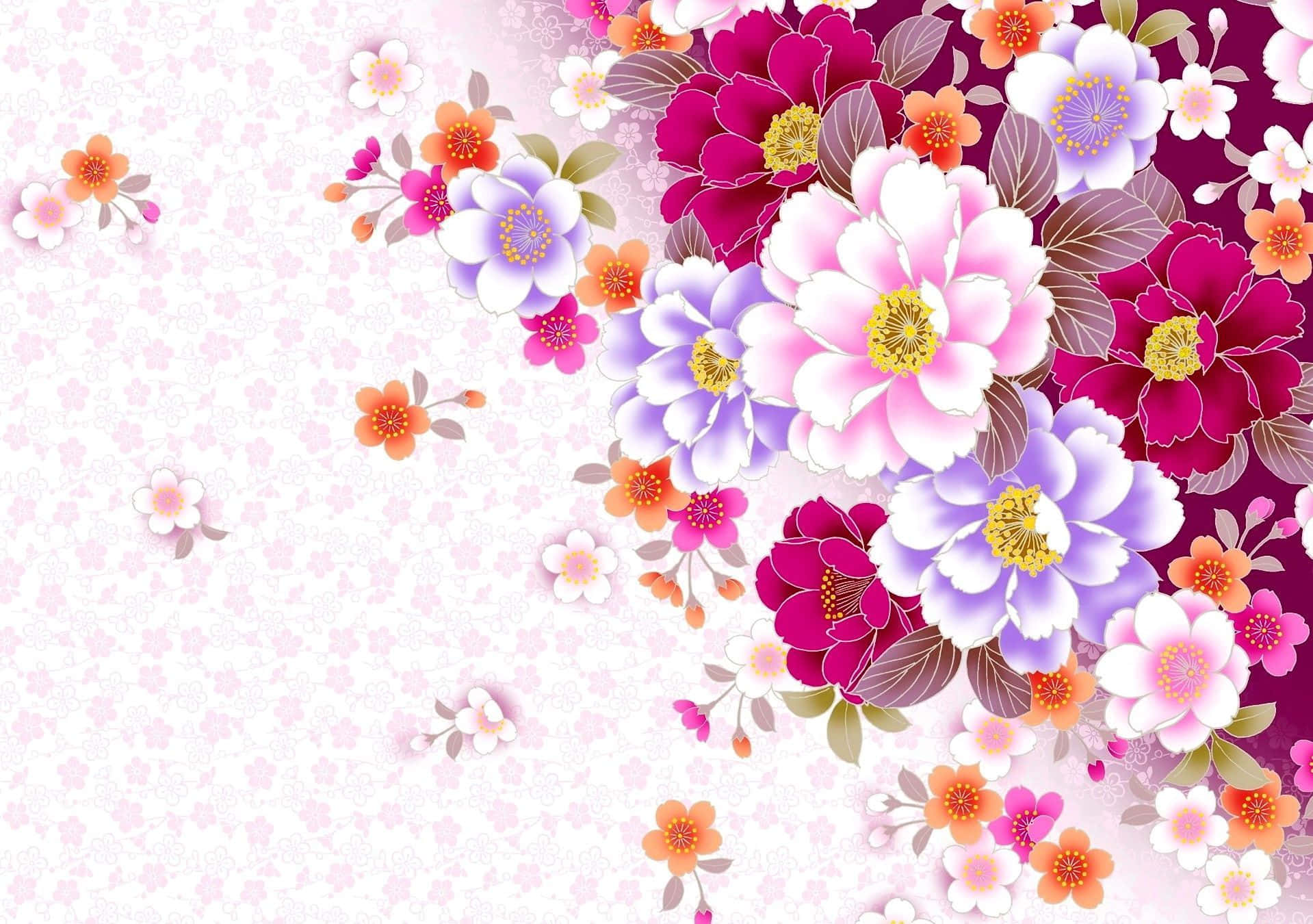 Aesthetic Pink Floral Design Background