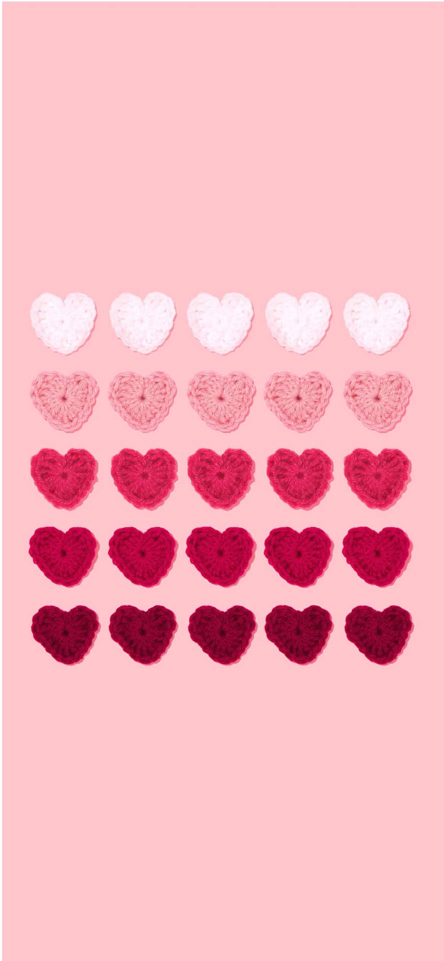 Aesthetic Pink Iphone Embroidered Hearts Background