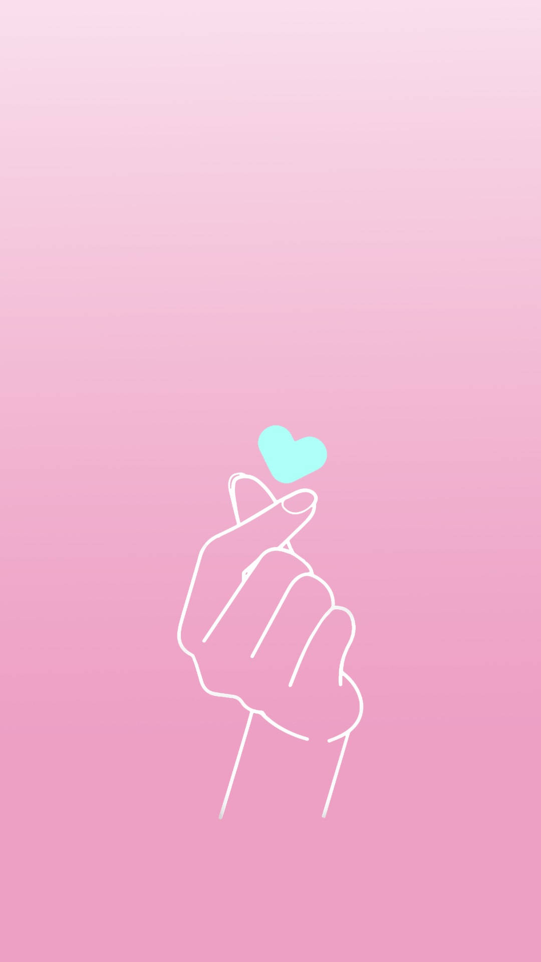 Aesthetic Pink Iphone Finger Heart Background