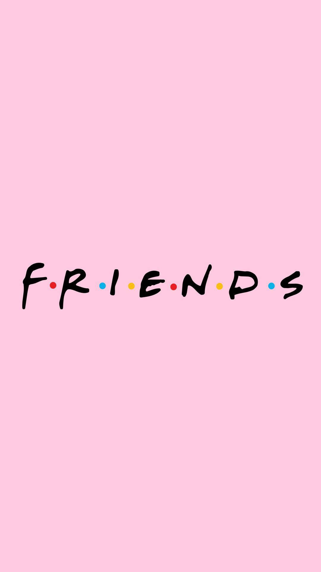 Aesthetic Pink Iphone Friends Logo Background
