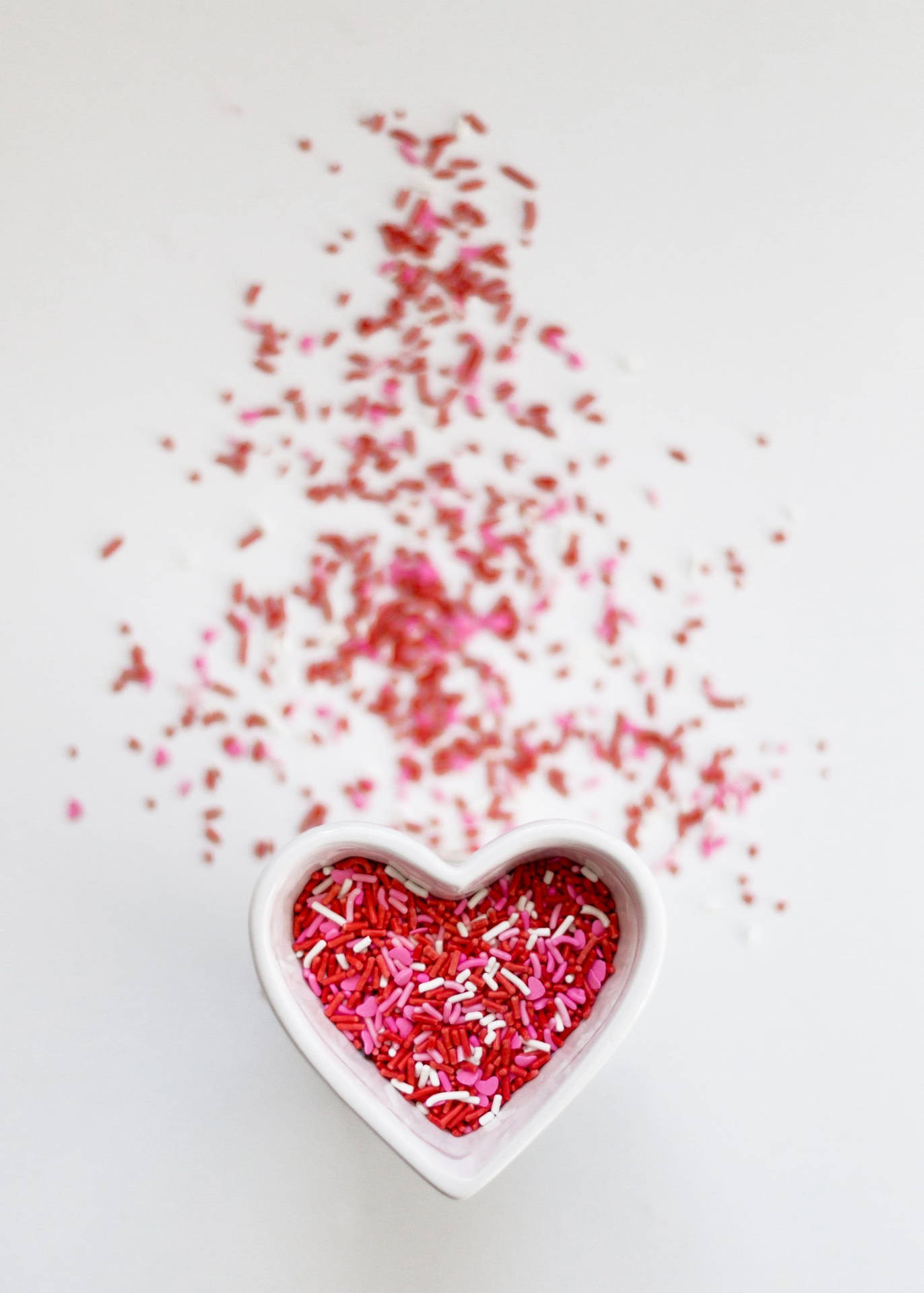 Aesthetic Pink Iphone Heart Sprinkles Background