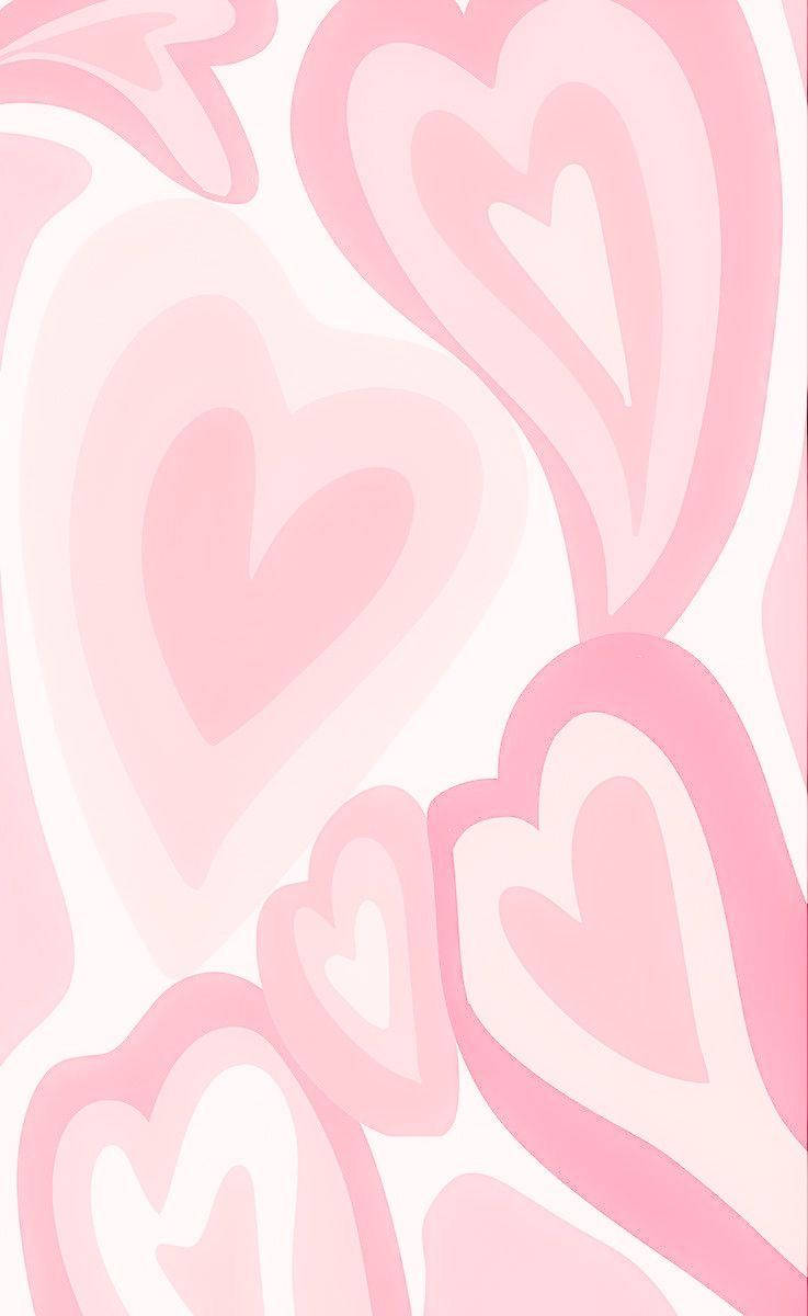 Aesthetic Pink Iphone Melting Hearts Background