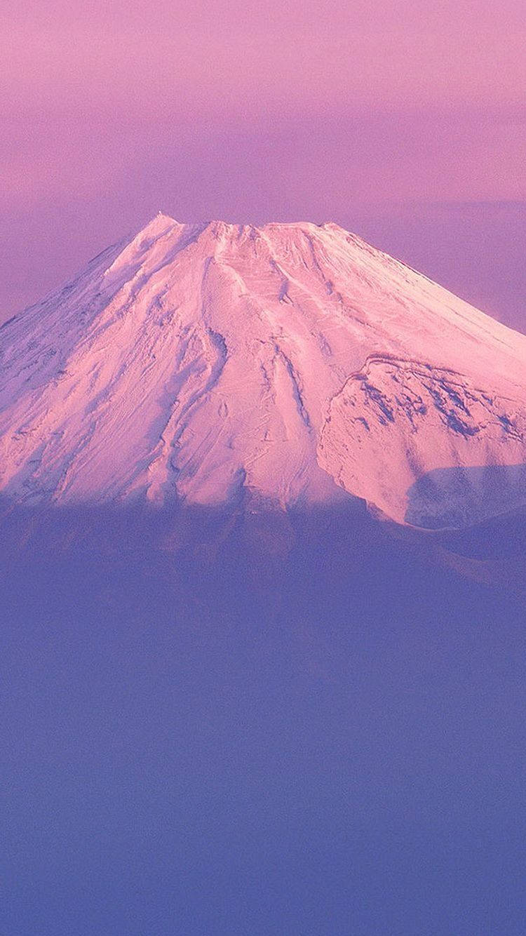 Aesthetic Pink Iphone Mount Fuji Background