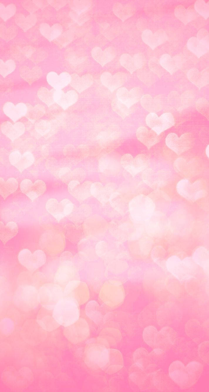Aesthetic Pink Iphone Tiny Hearts Collage Background