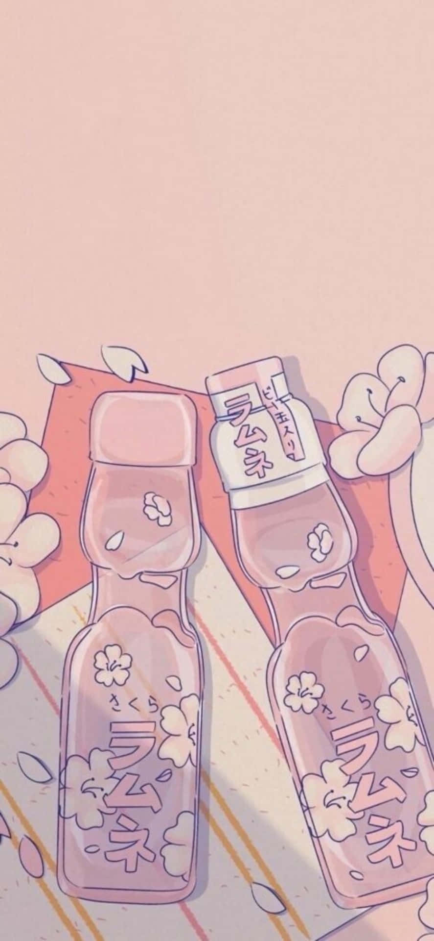 Aesthetic Pink Kawaii Bottled Drinks