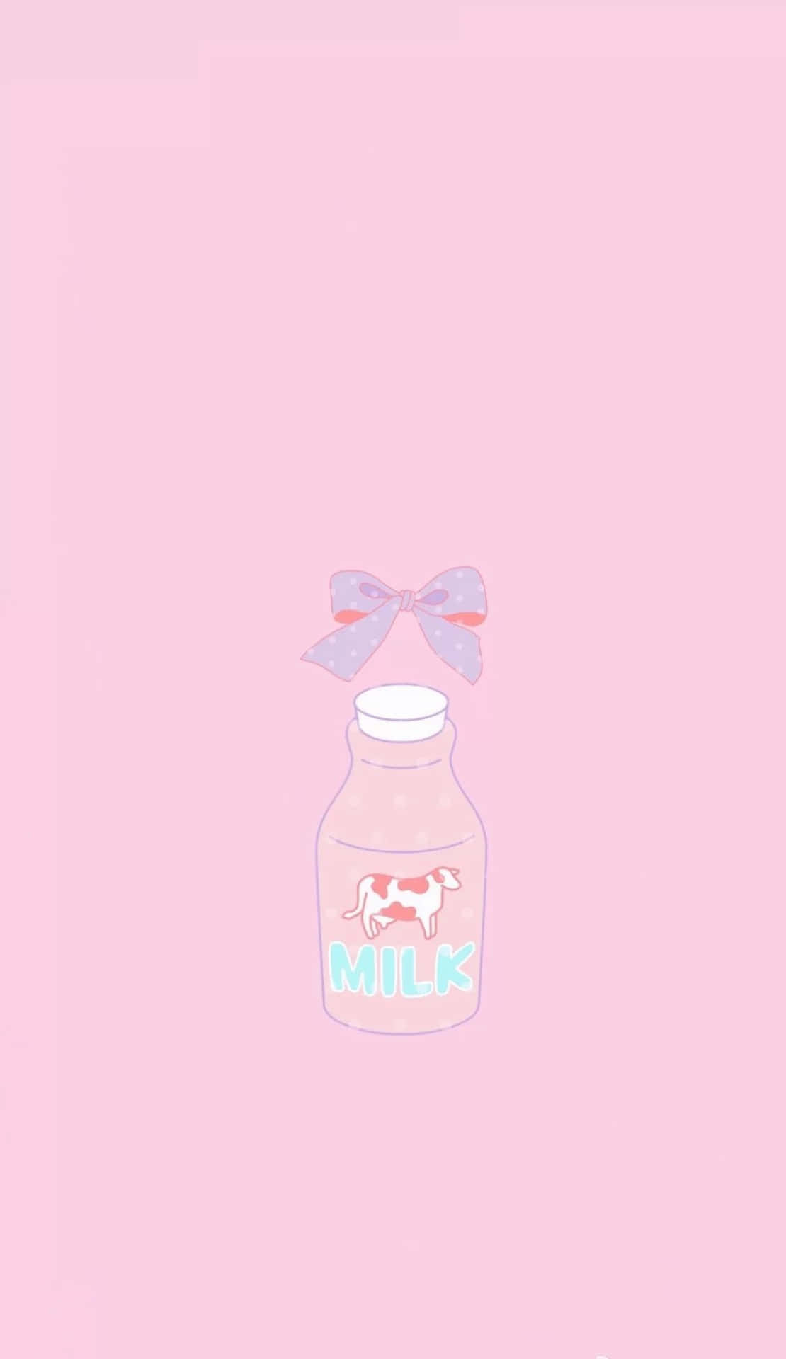 Aesthetic Pink Kawaii Glassed Strawberry Milk