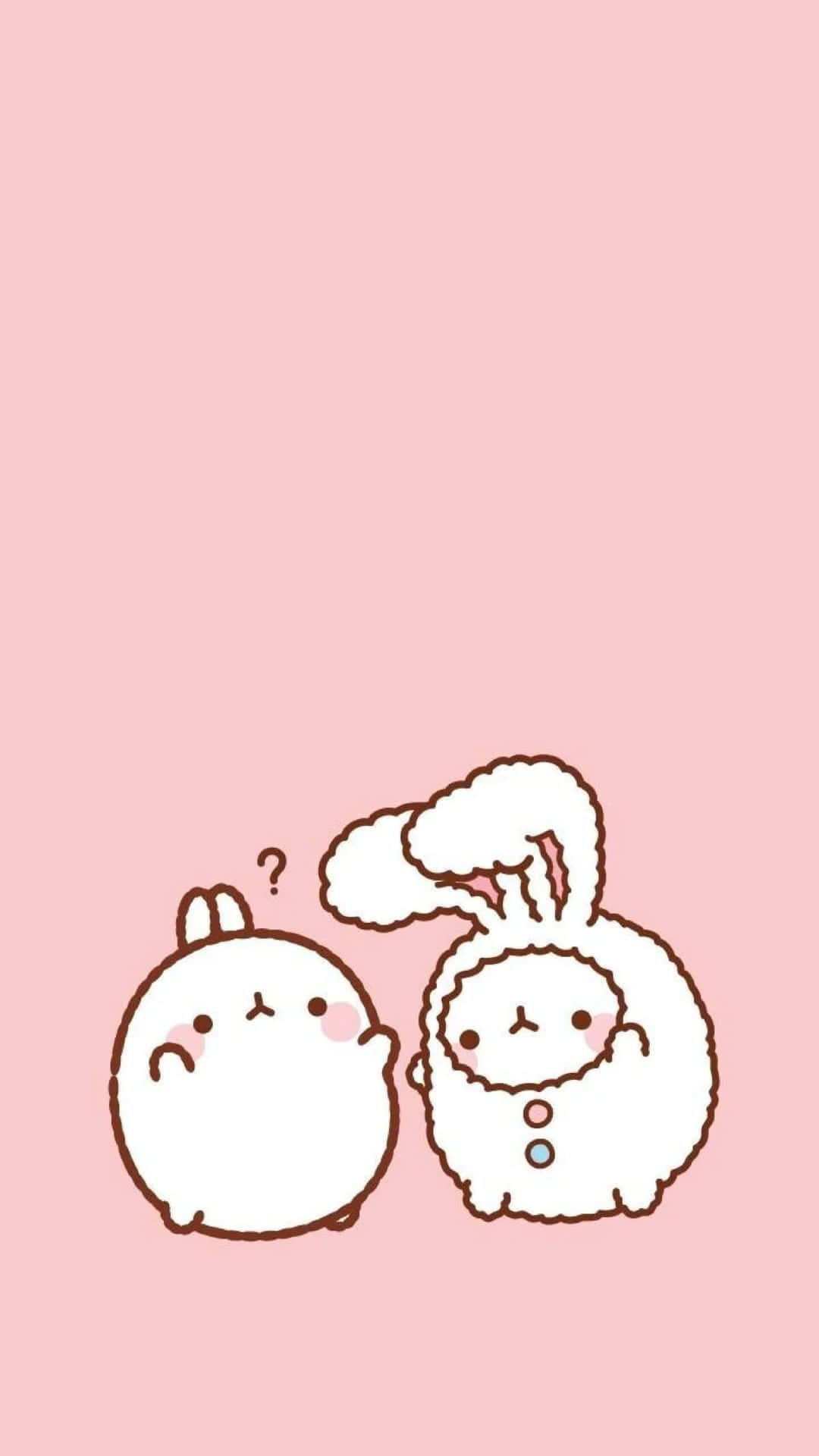 Aesthetic Pink Kawaii In Bunny Suit Background