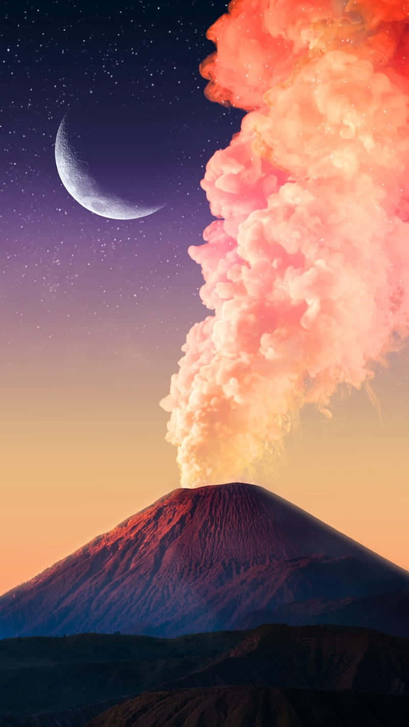 Aesthetic Pink Smoke Volcano