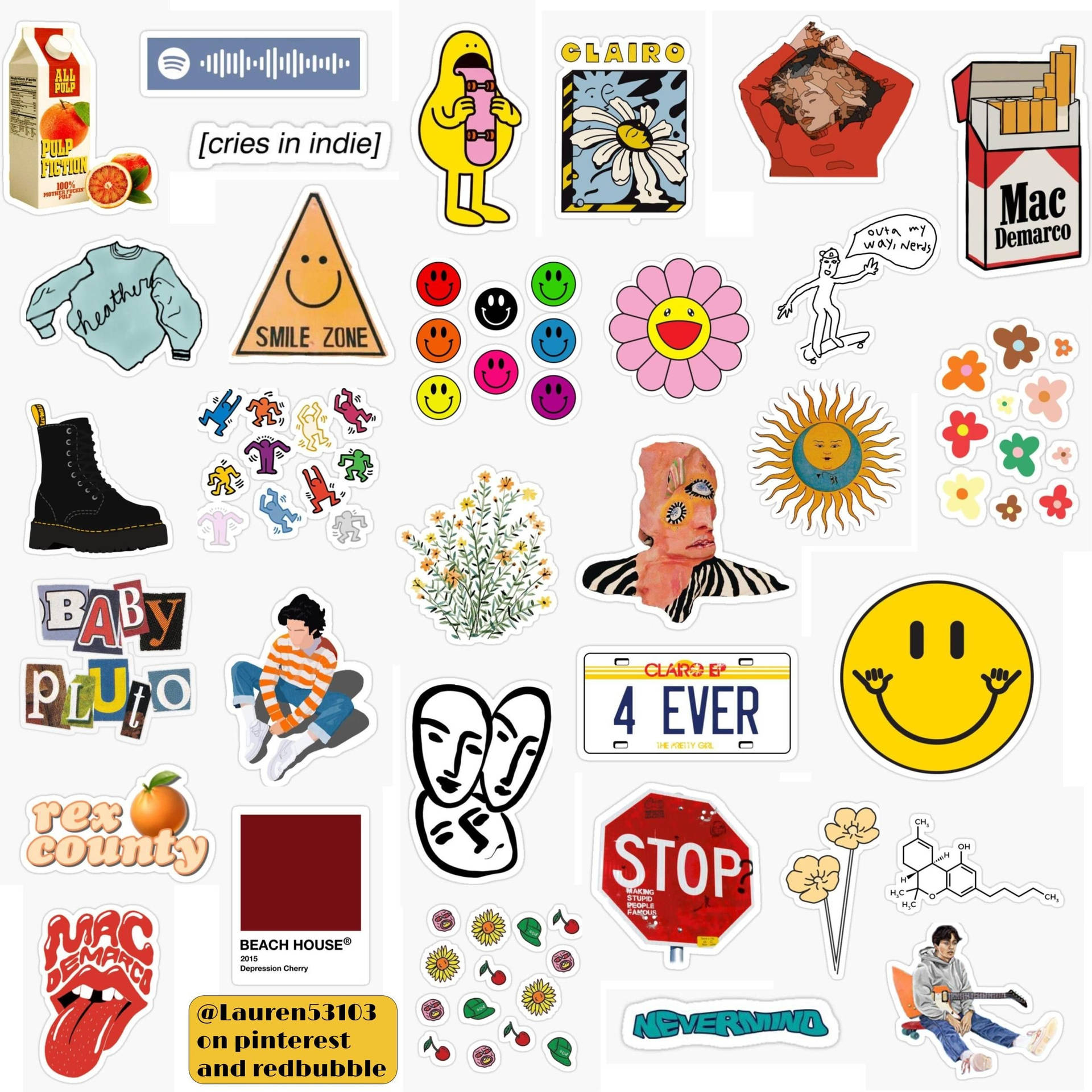 Aesthetic Pop Art Sticker Indie Kid Background