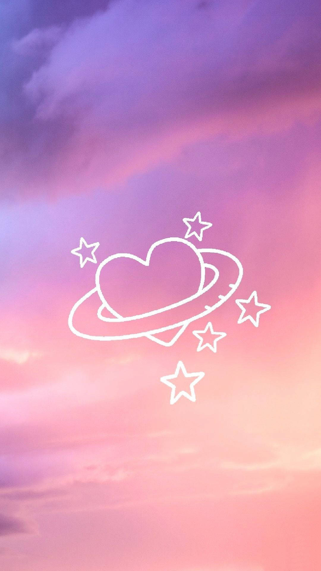 Aesthetic Profile Heart And Stars Background