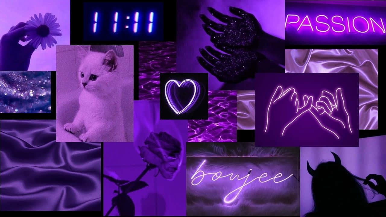 Aesthetic Purple And Neon Computer For A Modern Look.