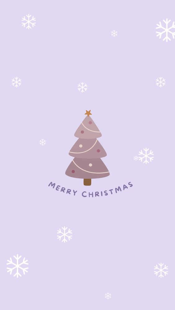 Aesthetic Purple Christmas Greeting Background