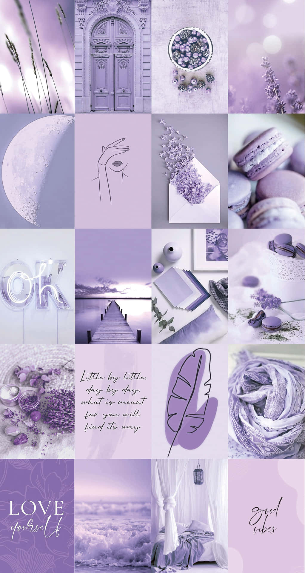 Aesthetic Purple Collage Background