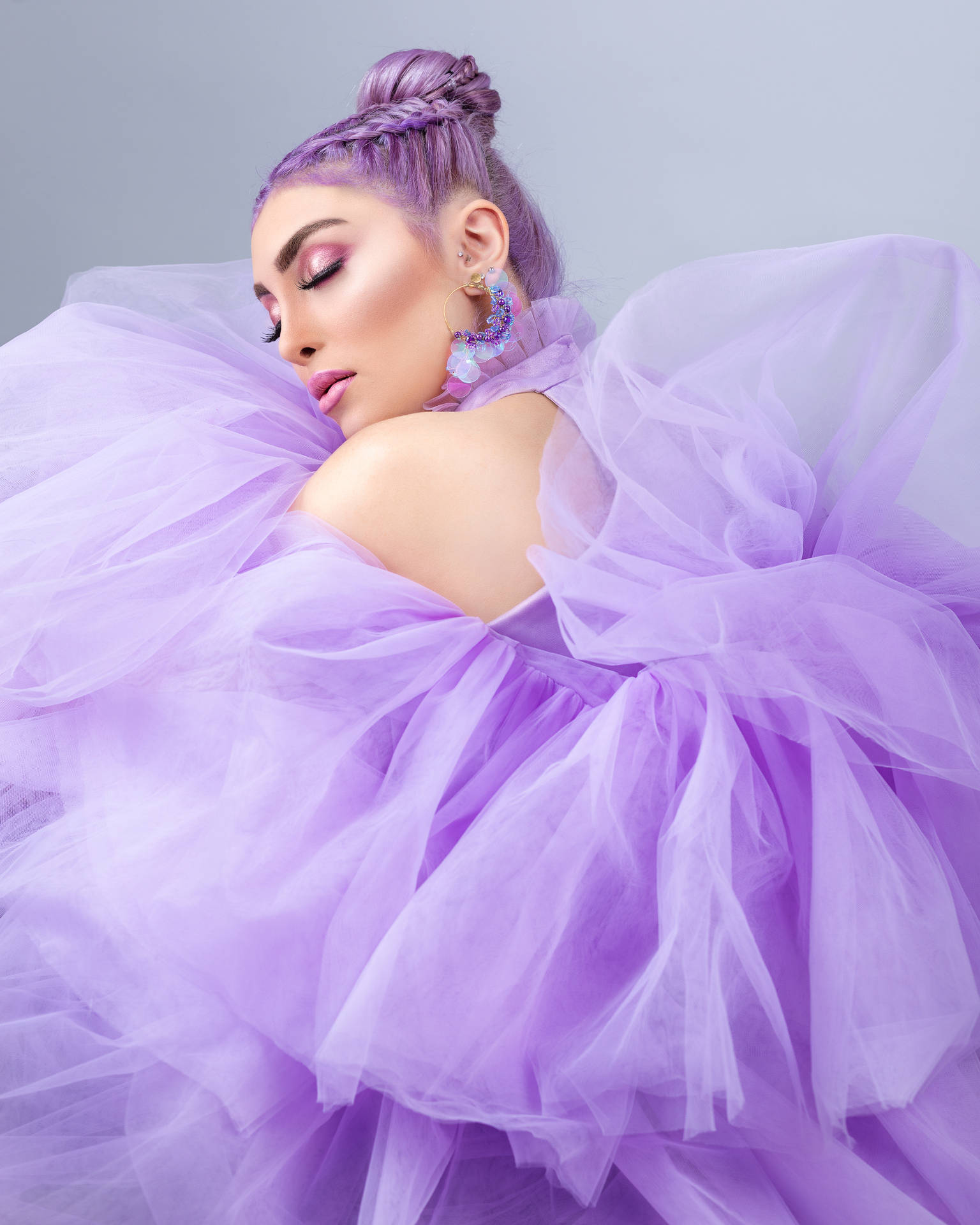 Aesthetic Purple Fashion Model