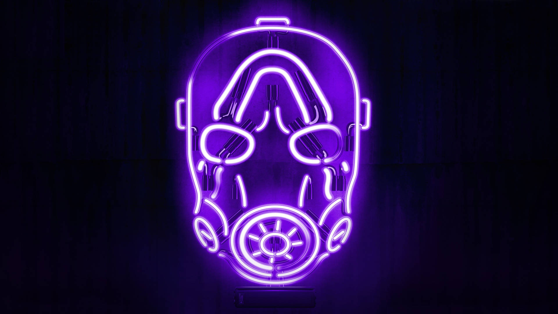 Aesthetic Purple Neon Computer Featuring A Helmet