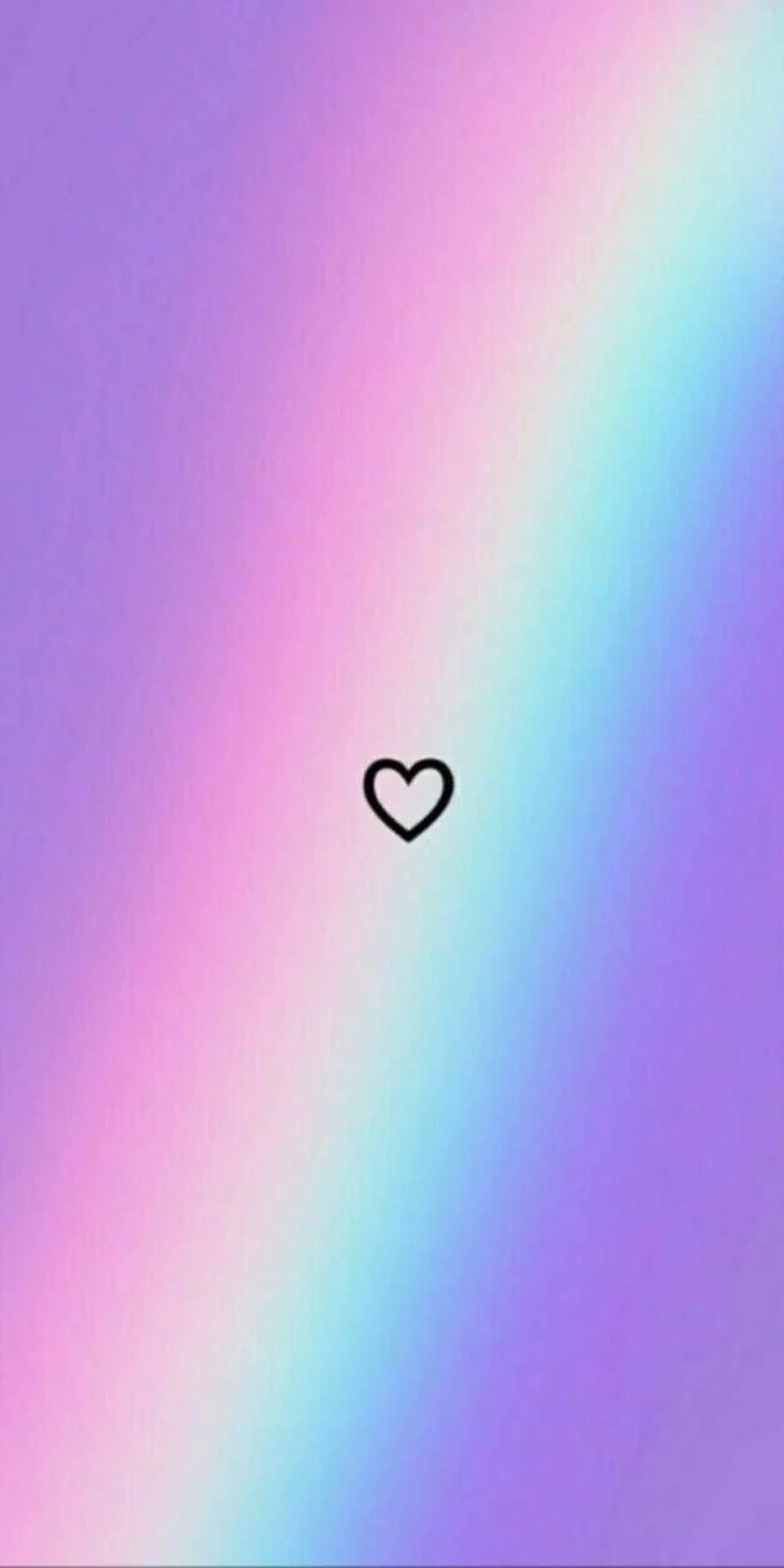 Aesthetic Purple Pastel Rainbow With Heart Background