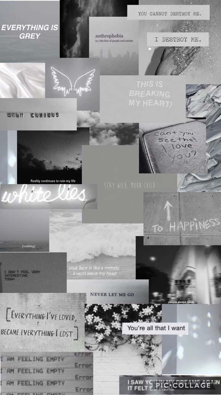 Aesthetic Quotes Black Collage Background