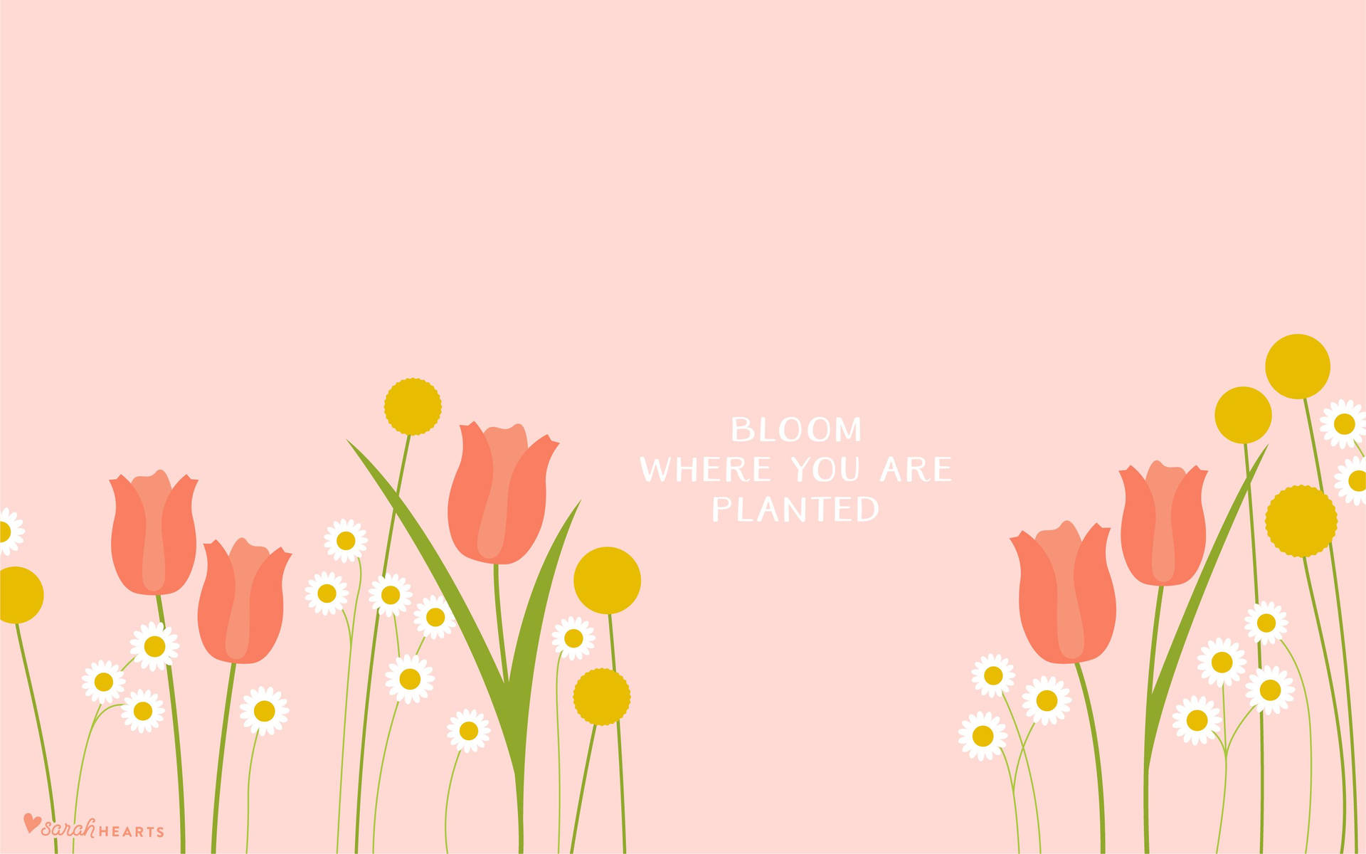 Aesthetic Quotes Tulip And Flowers Background