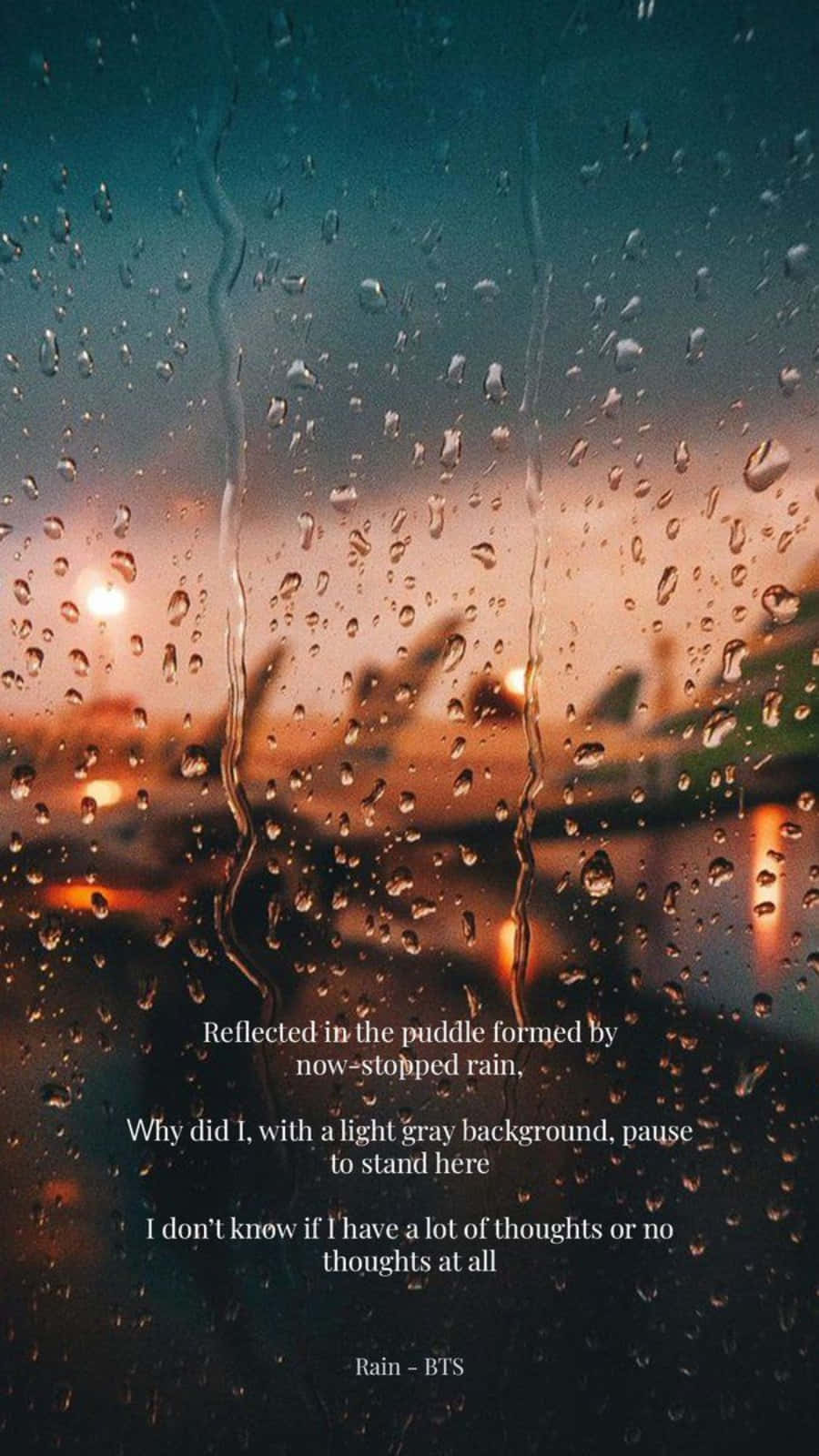 Aesthetic Rain Bts Lyrics On Plane Window Background