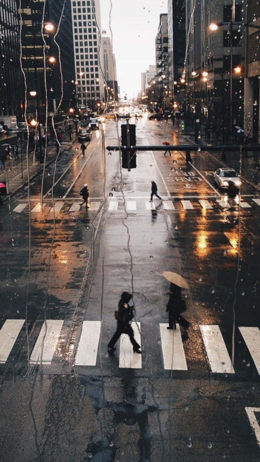 Aesthetic Rain On Wet City Roads