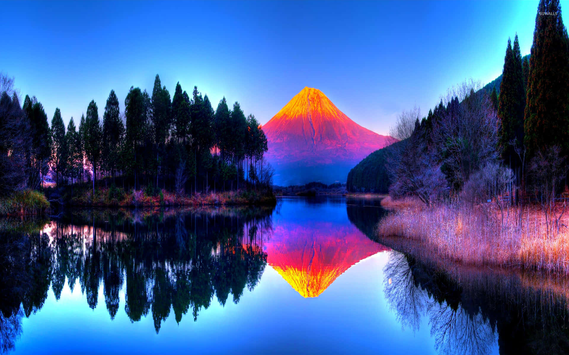 Aesthetic Rainbow Colored Volcano