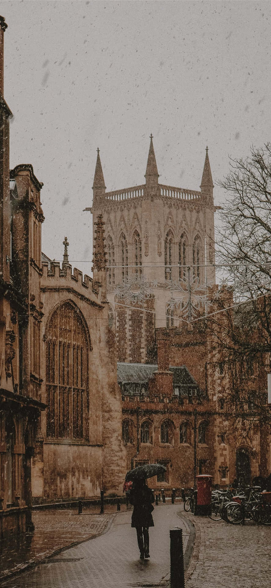 Aesthetic Raining Cambridge University Portrait Background