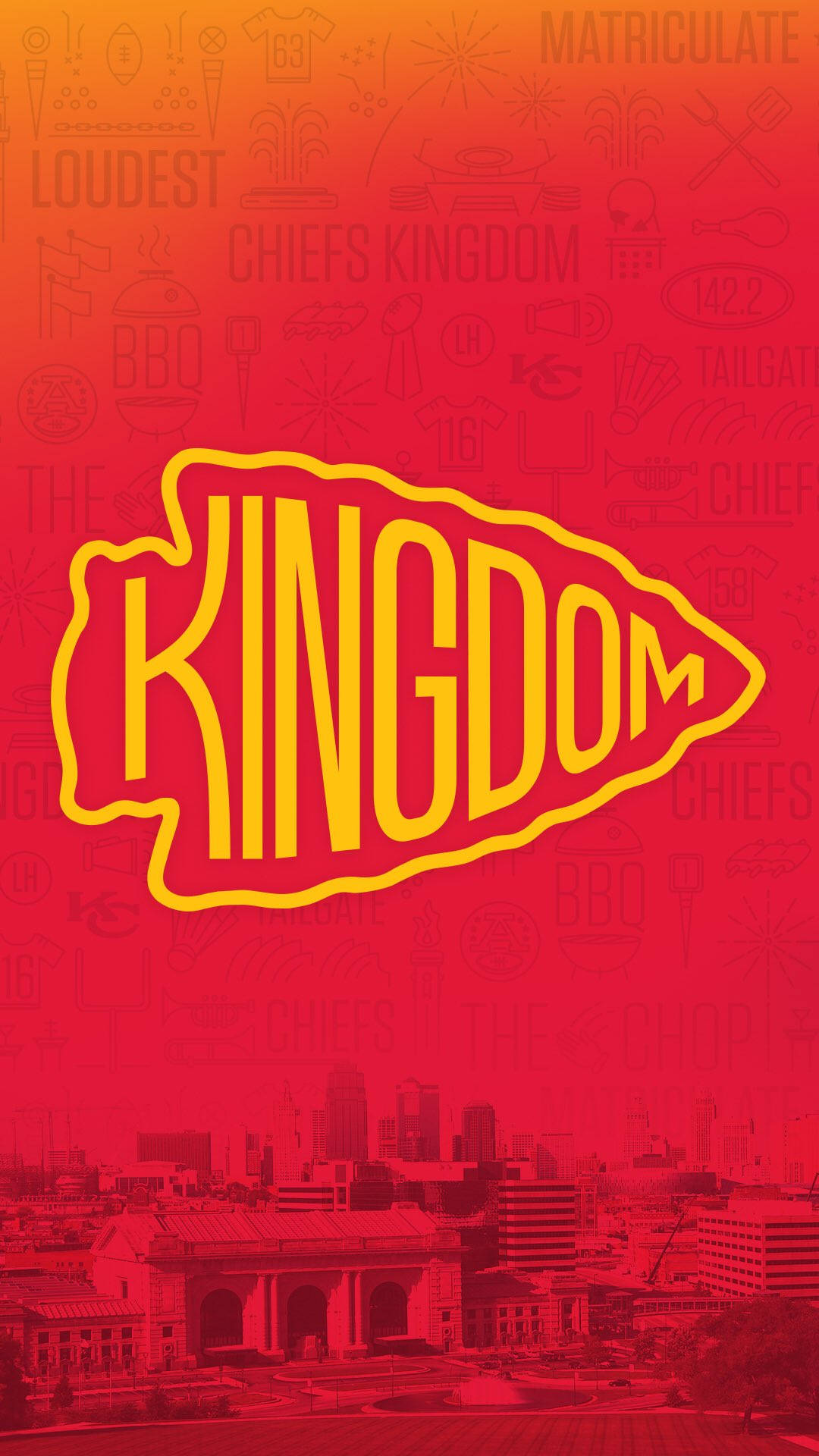 Aesthetic Red Yellow Kingdom Chiefs Logo Background
