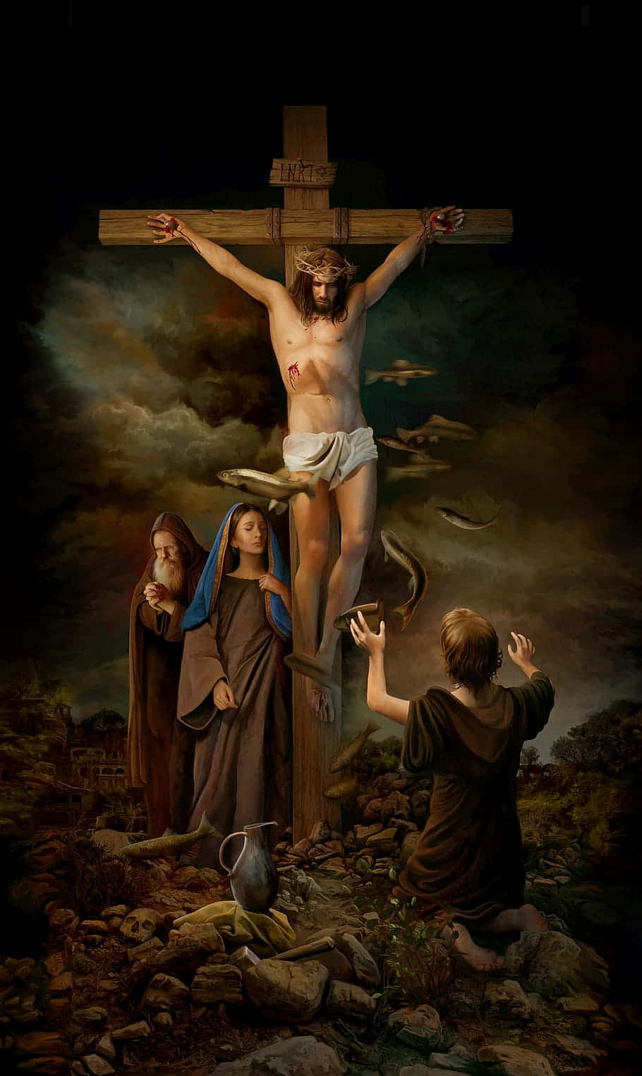 Aesthetic Representation Of Jesus Background