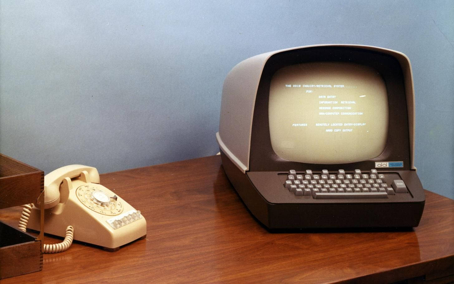 Aesthetic Retro Vintage Computer And Telephone Background