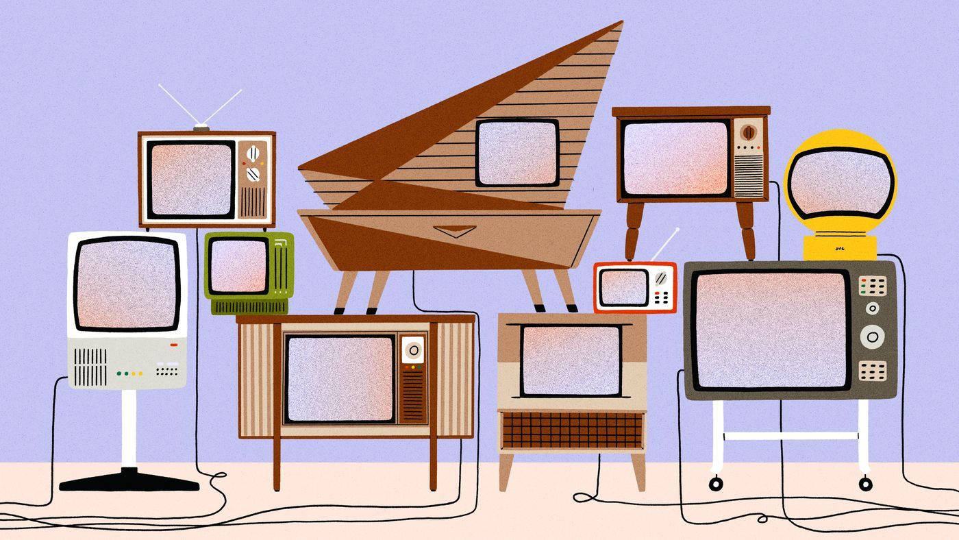 Aesthetic Retro Vintage Televisions Background