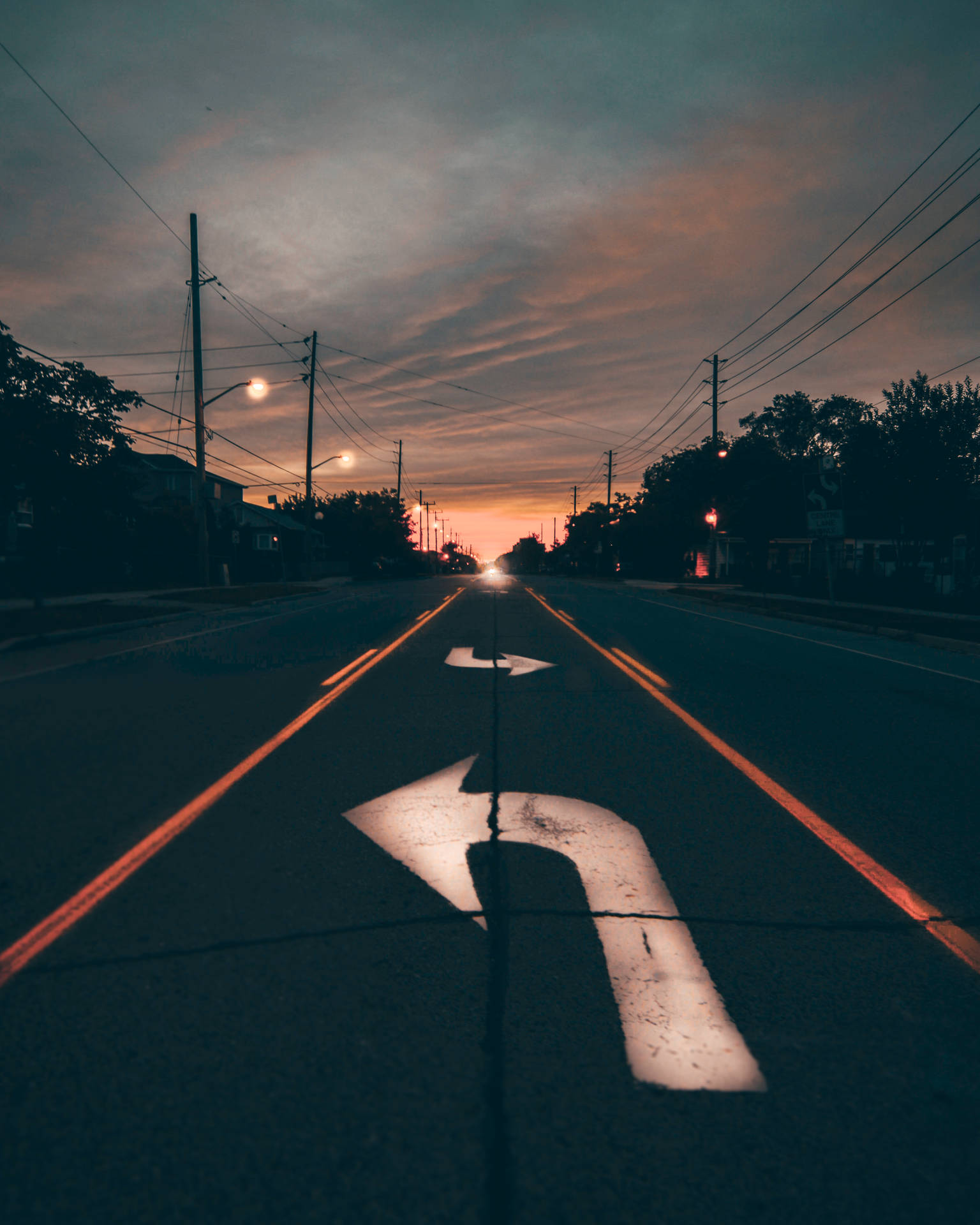 Aesthetic Road In Sunset