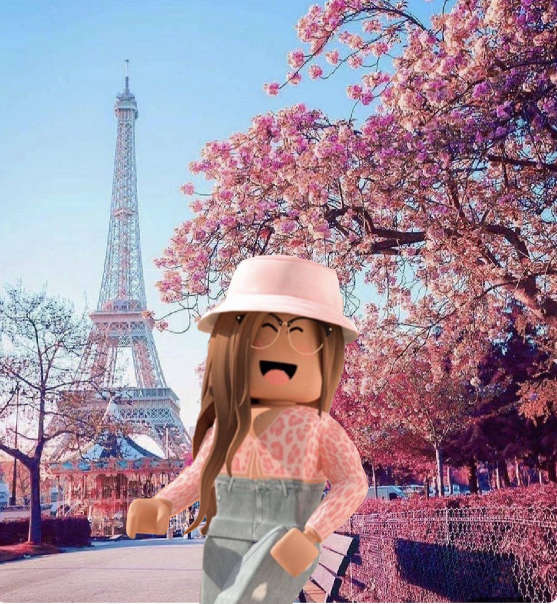 Aesthetic Roblox Girl In Paris Background