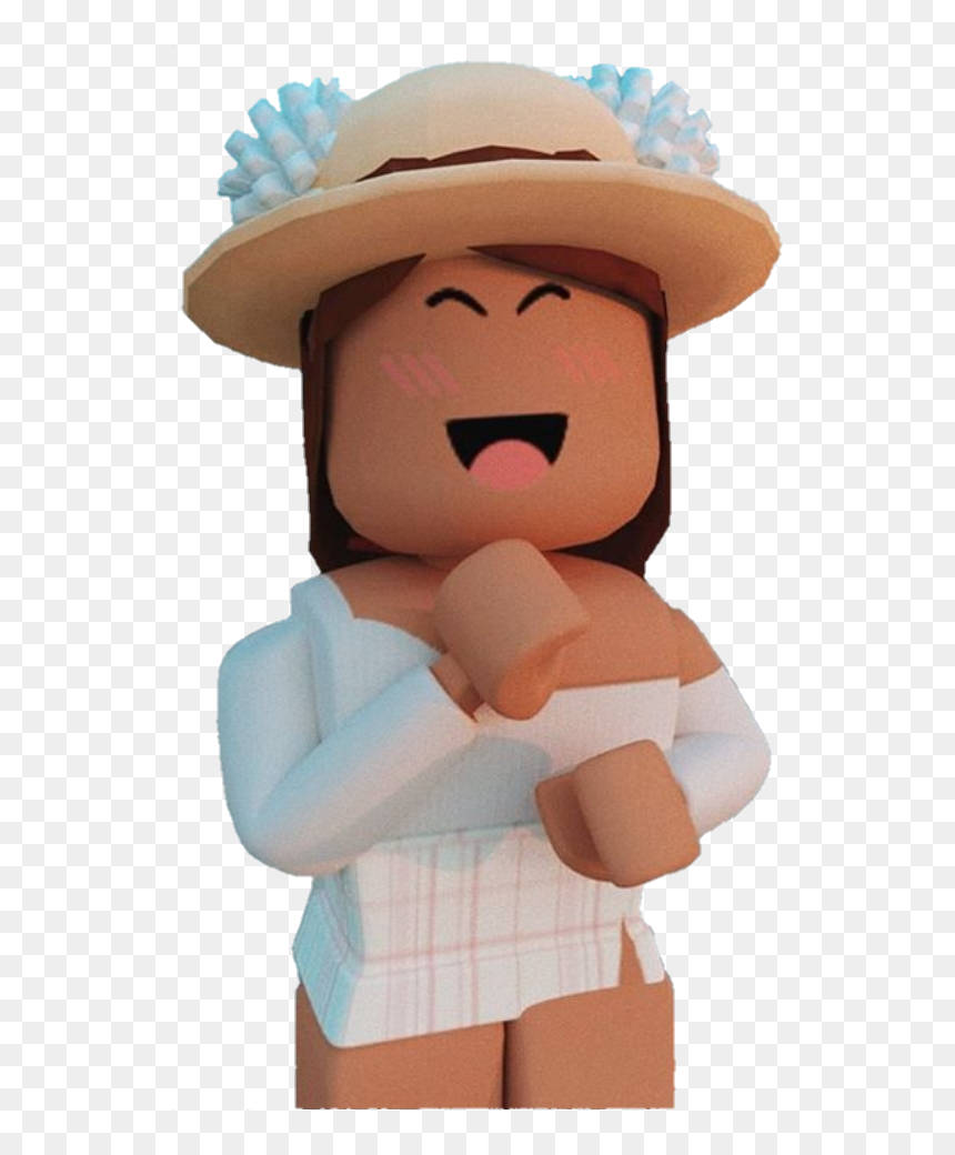 Aesthetic Roblox Girl With White Off Shoulder Background