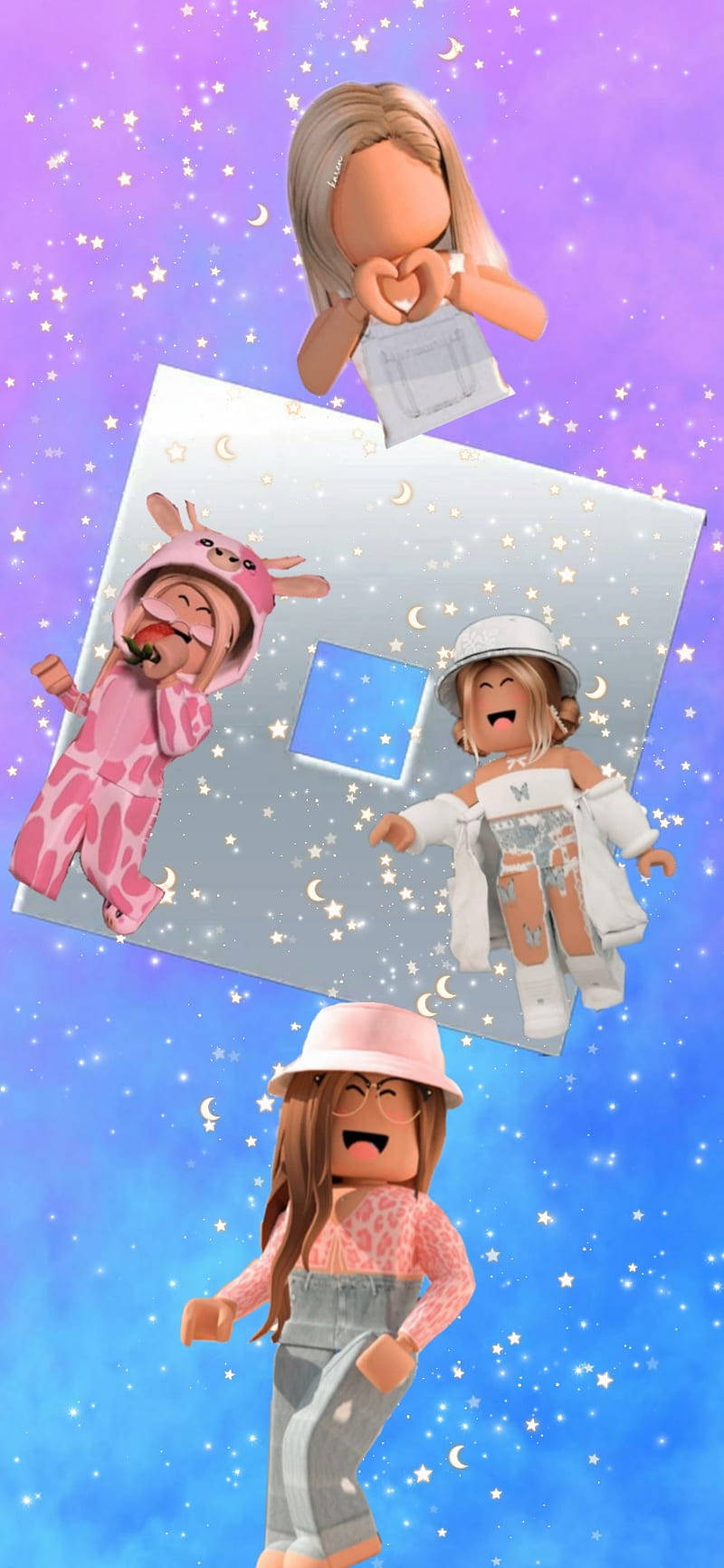 Aesthetic Roblox Girls Collage Background