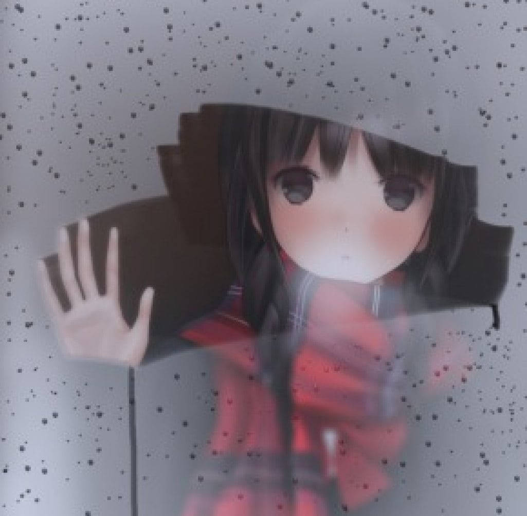 Aesthetic Sad Anime Girl In The Window Background