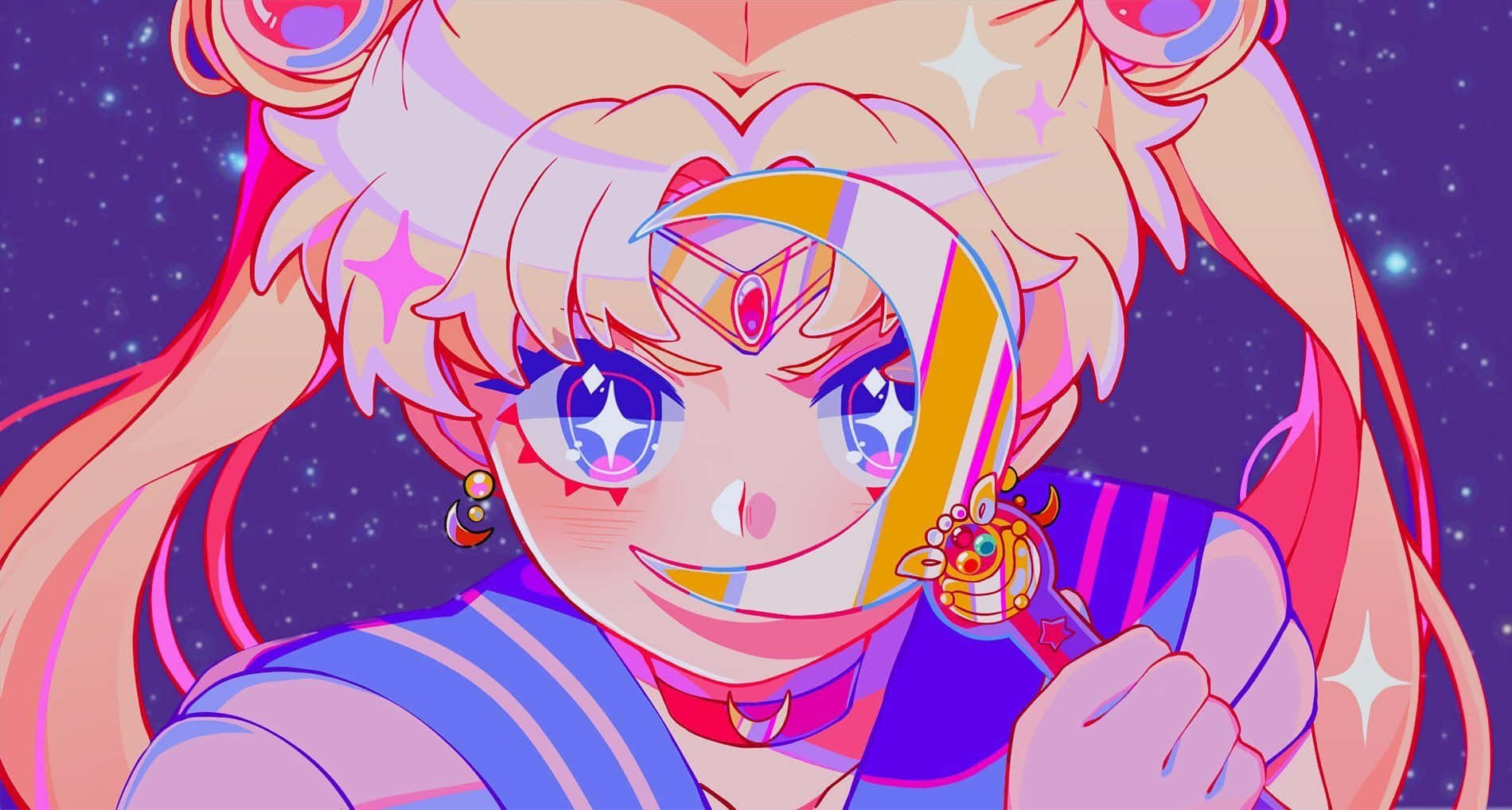 Aesthetic Sailor Moon Purple Glitters Background