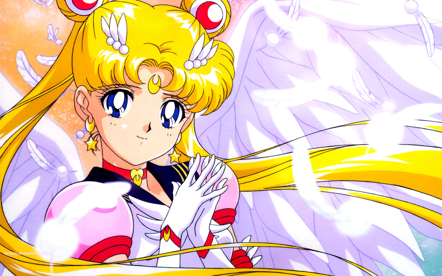 Aesthetic Sailor Moon Wings Feathers Background