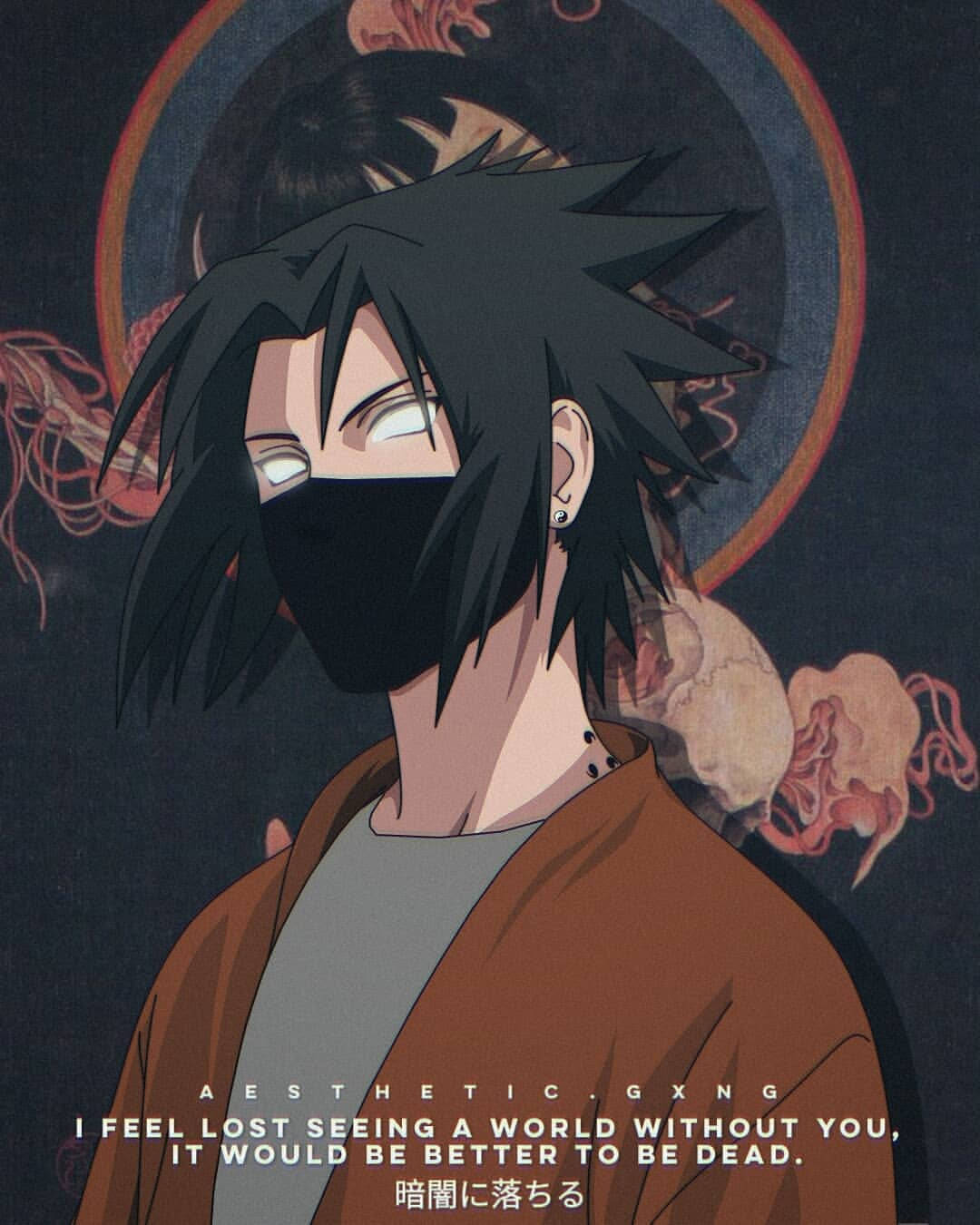 Aesthetic Sasuke Brown-themed Graphic Background