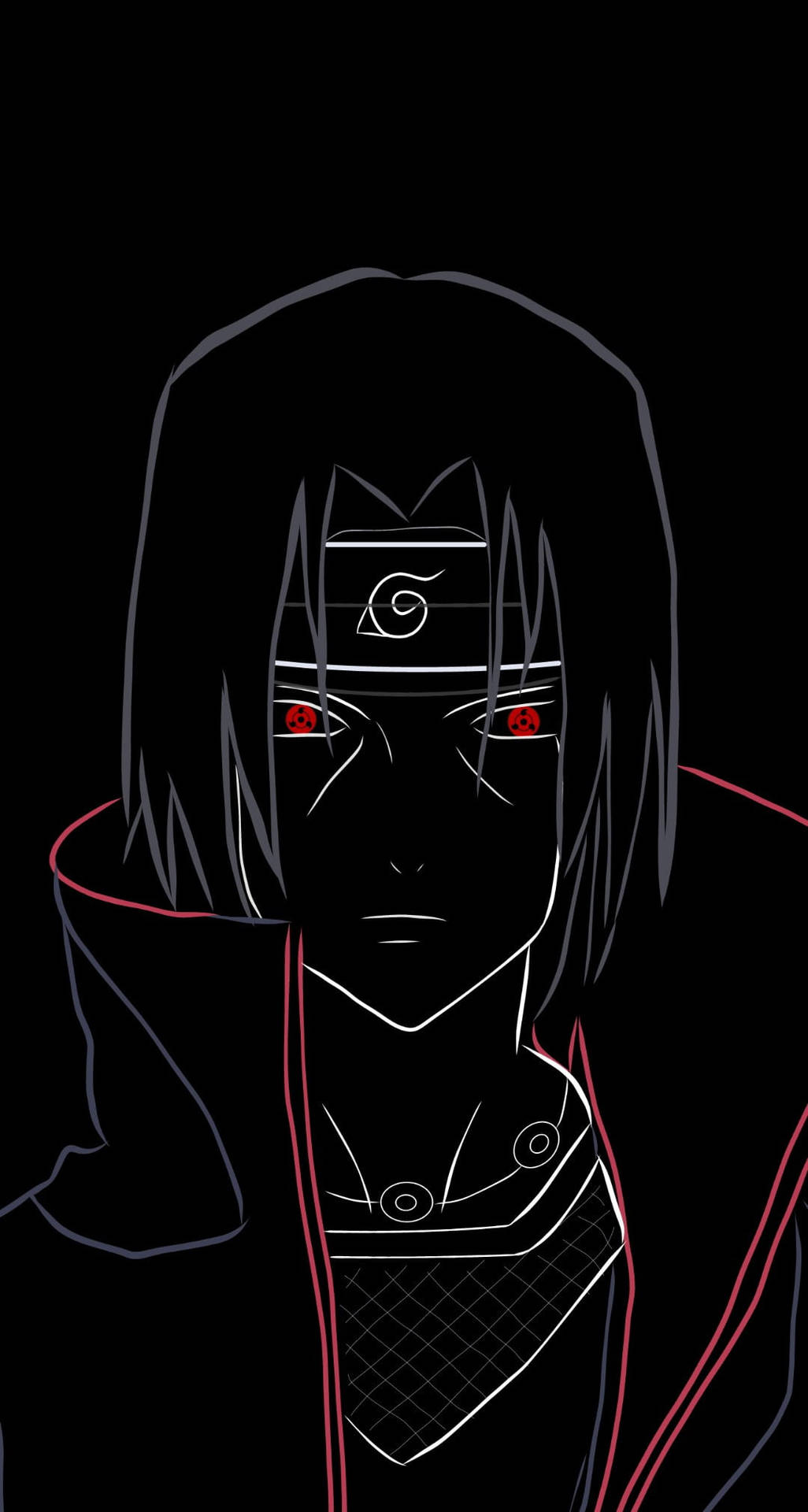 Aesthetic Sasuke Line Art Background