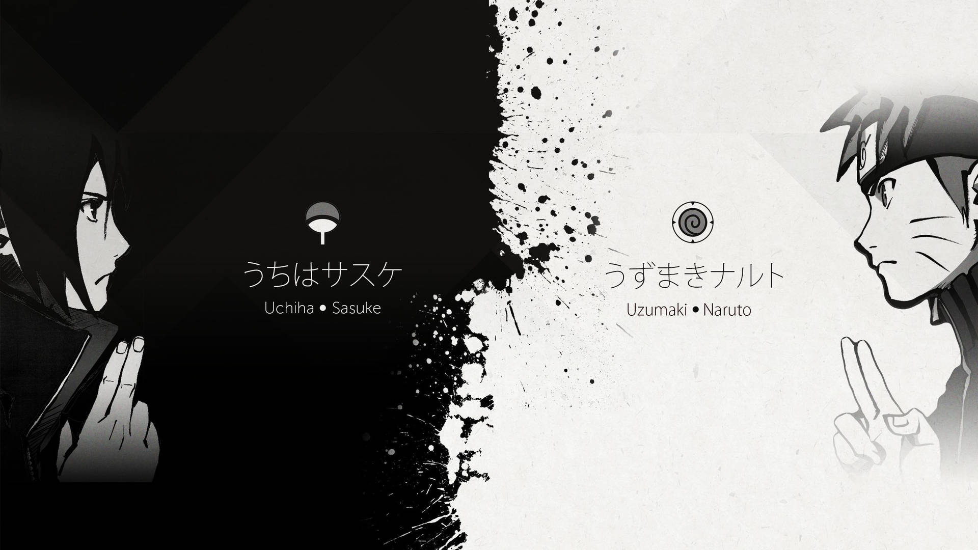 Aesthetic Sasuke Naruto Black And White Background