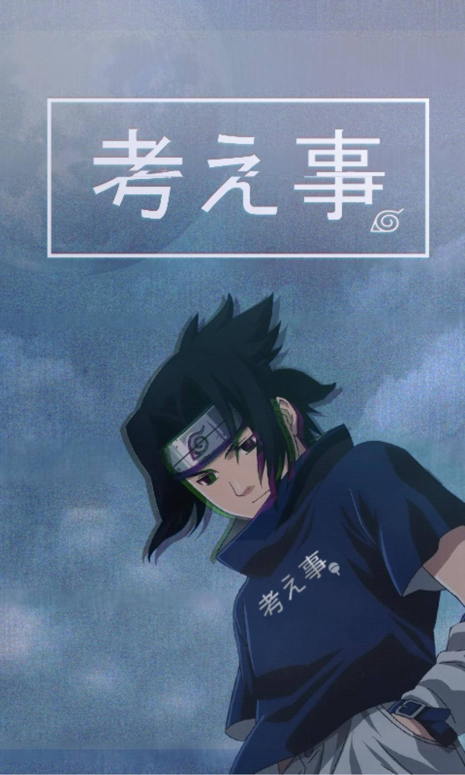 Aesthetic Sasuke Under Cloudy Sky Background