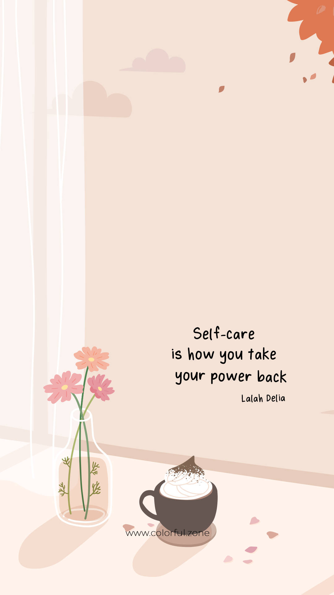 Aesthetic Self-care Cute Positive Quotes Background
