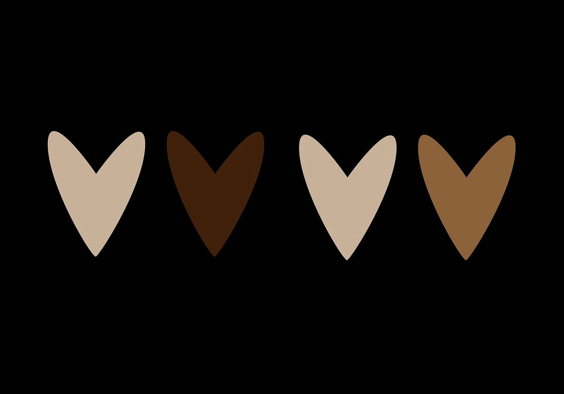 Aesthetic Shades Of Brown Heart Background