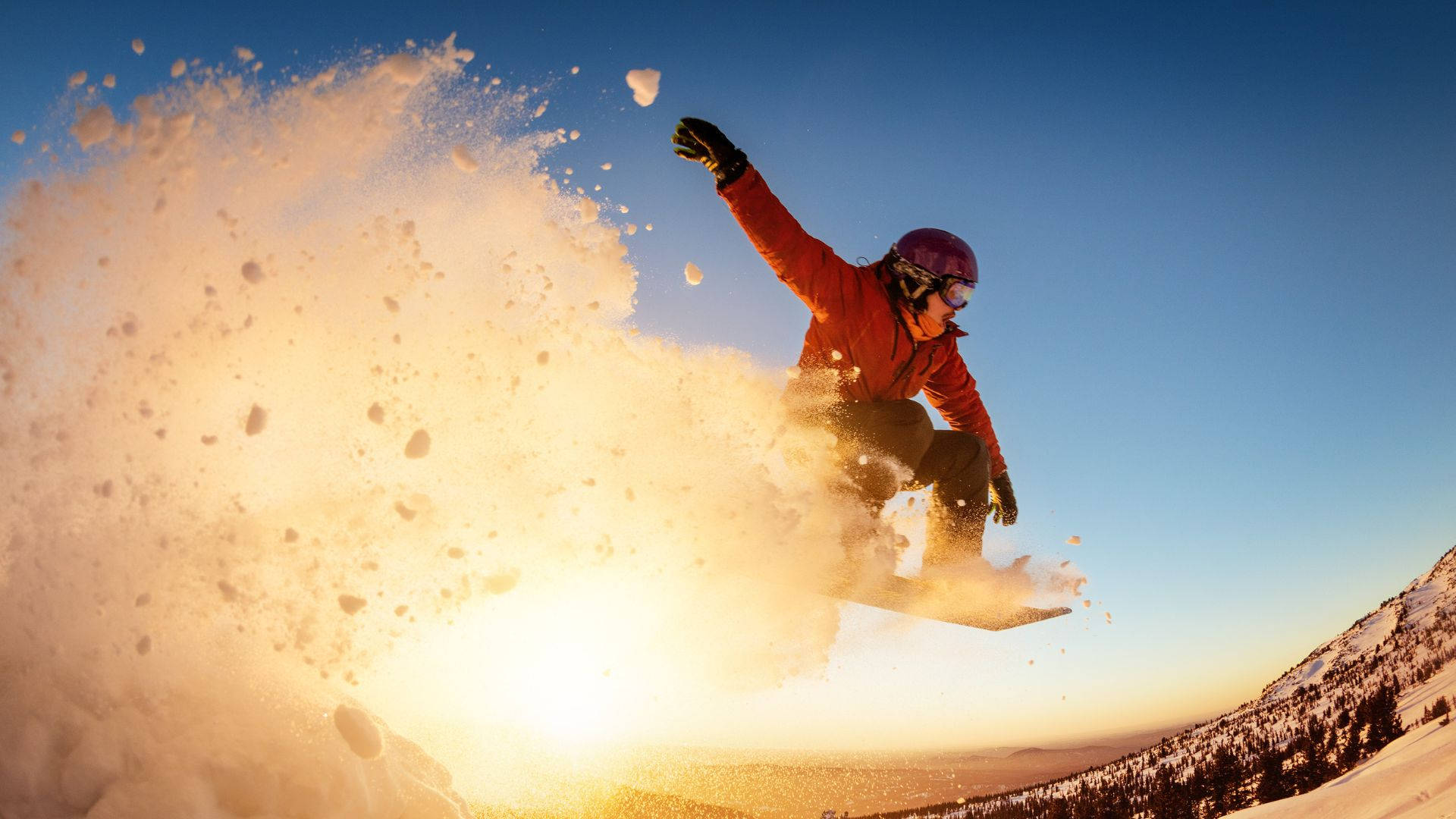 Aesthetic Shot Ski Jumping Background