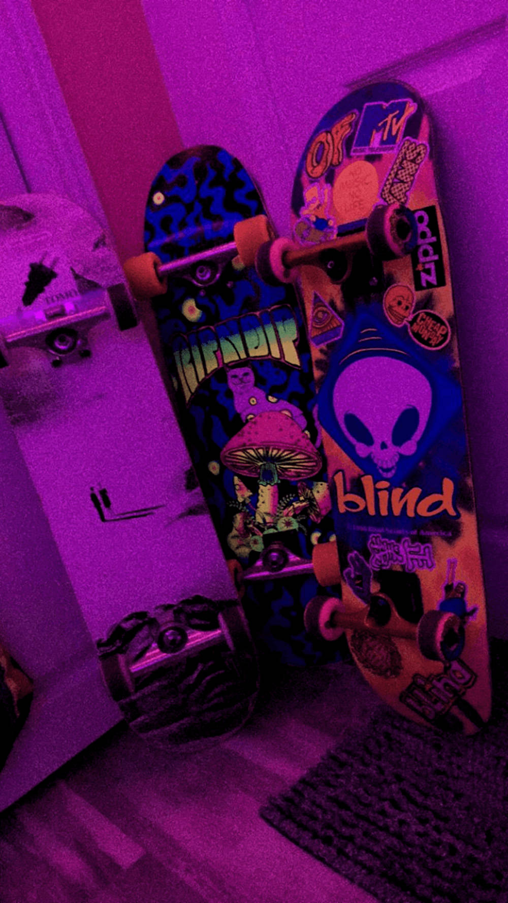 Aesthetic Skateboard Purple Art