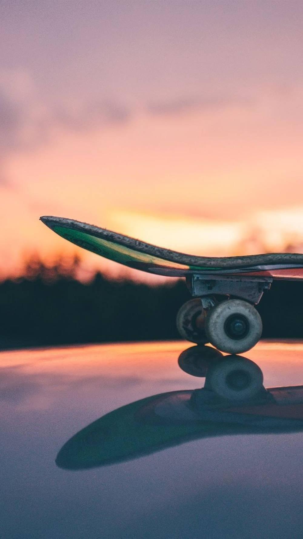 Aesthetic Skateboard Purple Sunset