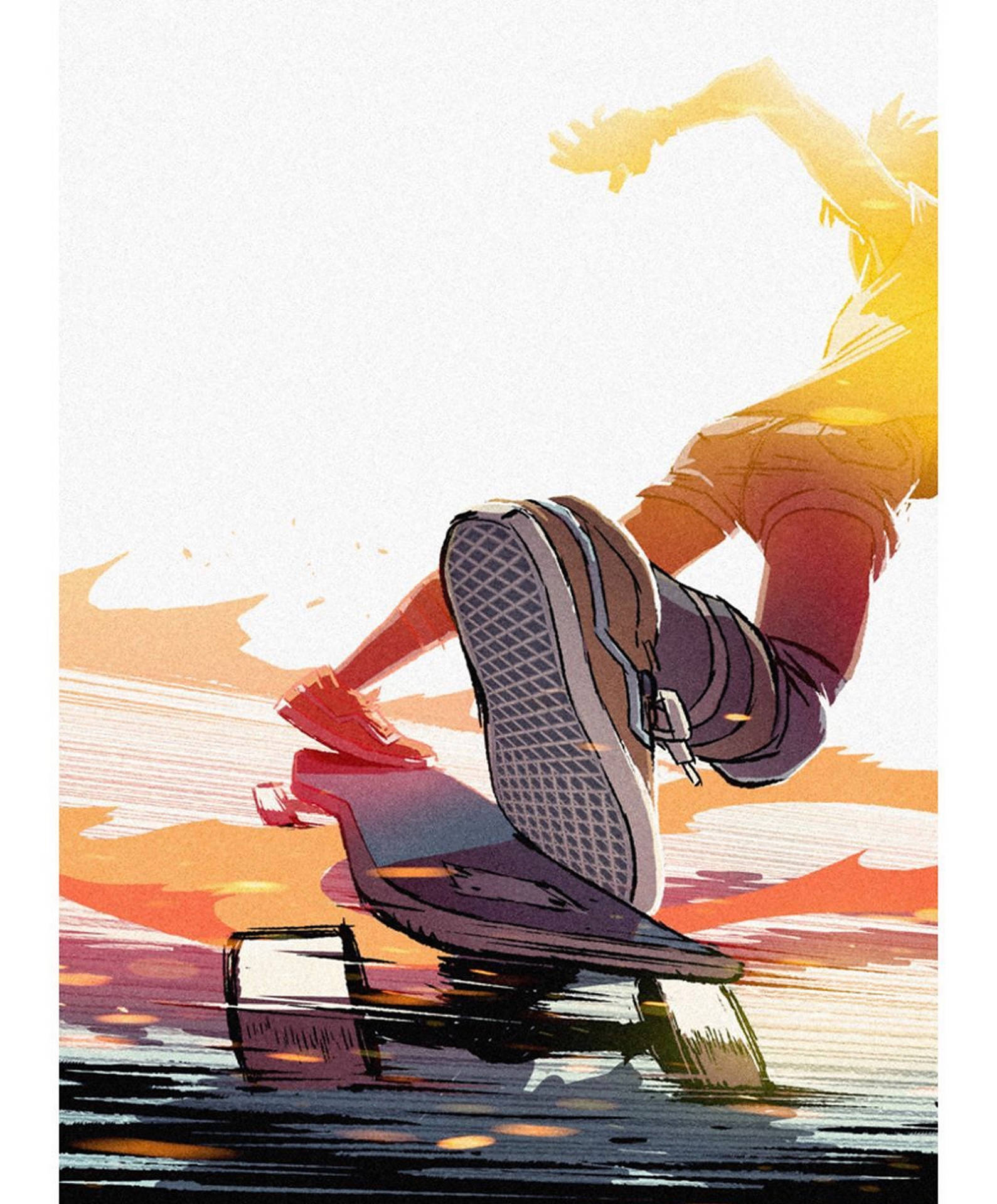Aesthetic Skater Boy Comic Art Background