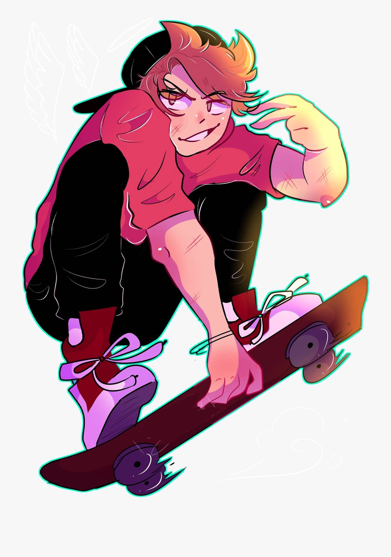 Aesthetic Skater Boy Digital Art Background