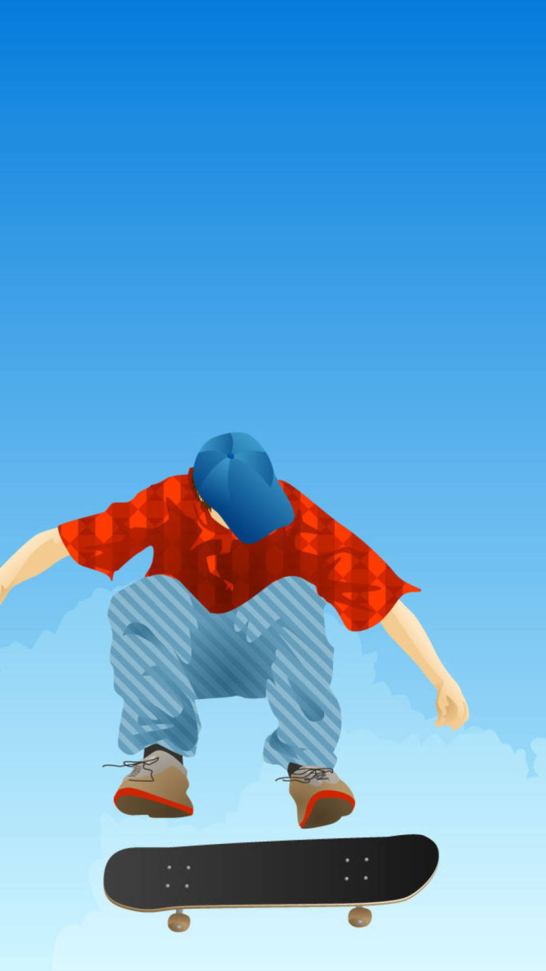 Aesthetic Skater Boy Digital Illustration Background
