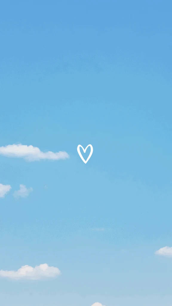 Aesthetic Sky Blue Heart Background